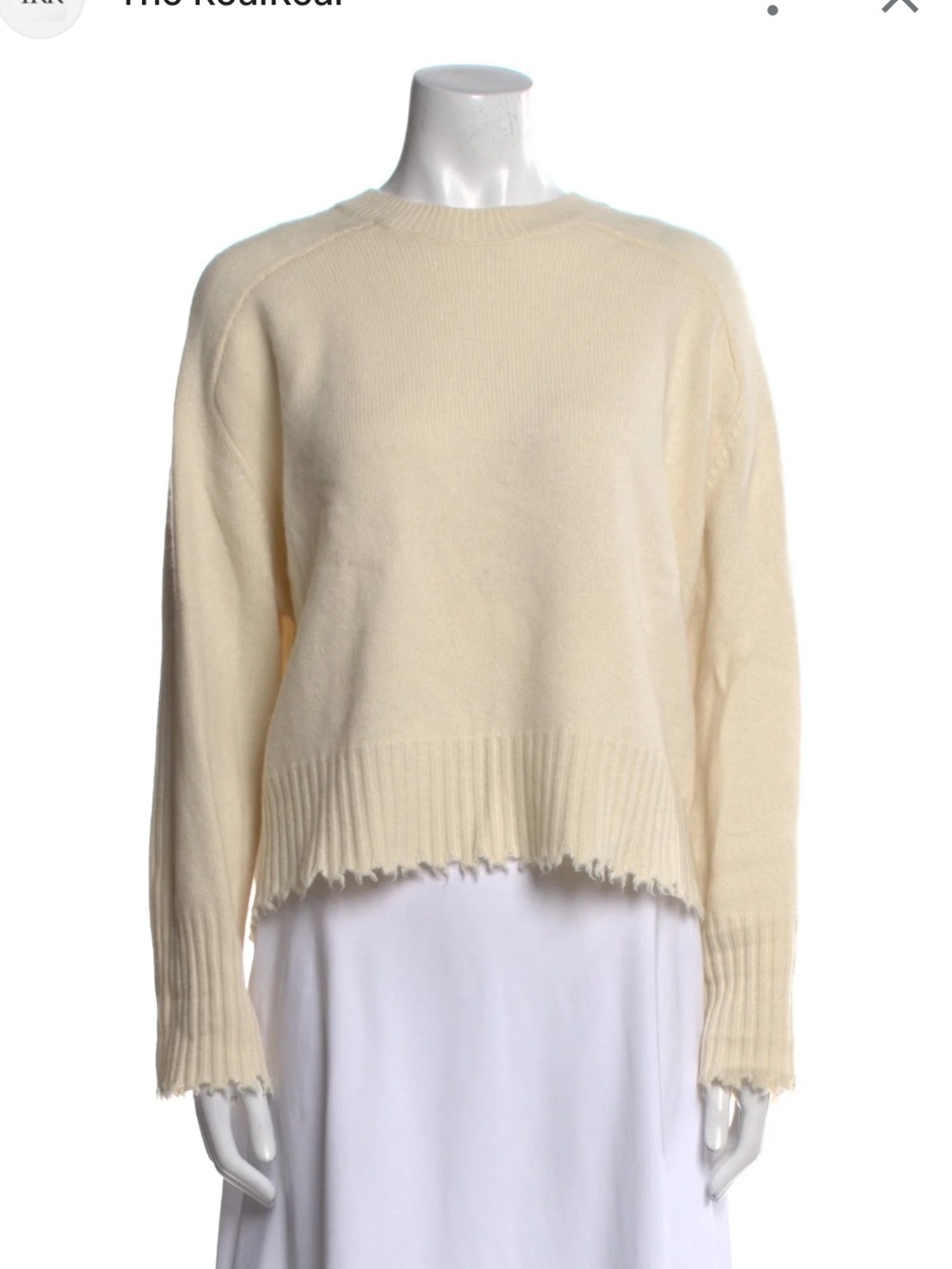 All Saints Ivory Crew Neck Cashmere Sweater